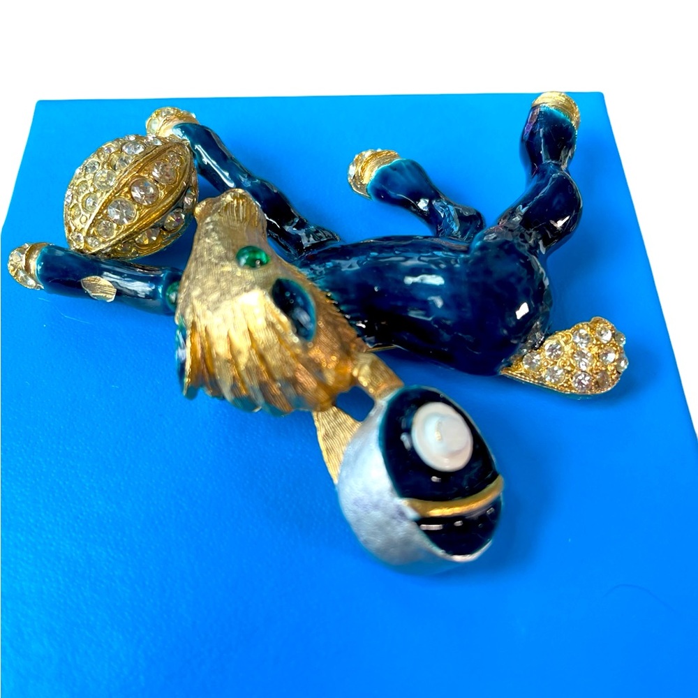 Rare Vintage Kenneth Jay Lane Goat W Football Bro… - image 3